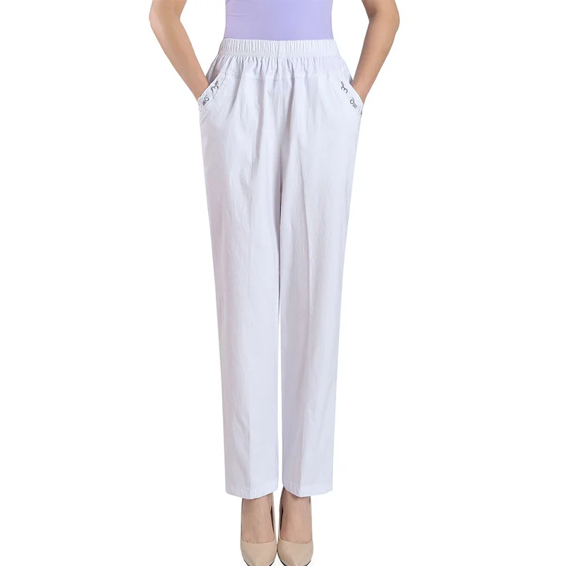 Брюки женские прямые повседневные свободные элегантные модные однотонные