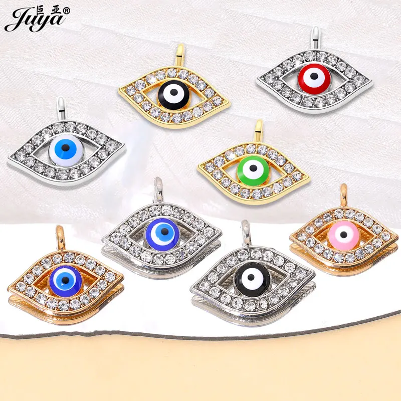 

10pcs Crystal Charms Blue Evil Eye Pendants For Jewelry Making Findings DIY Designer Bracelets Necklaces Earrings Accessories