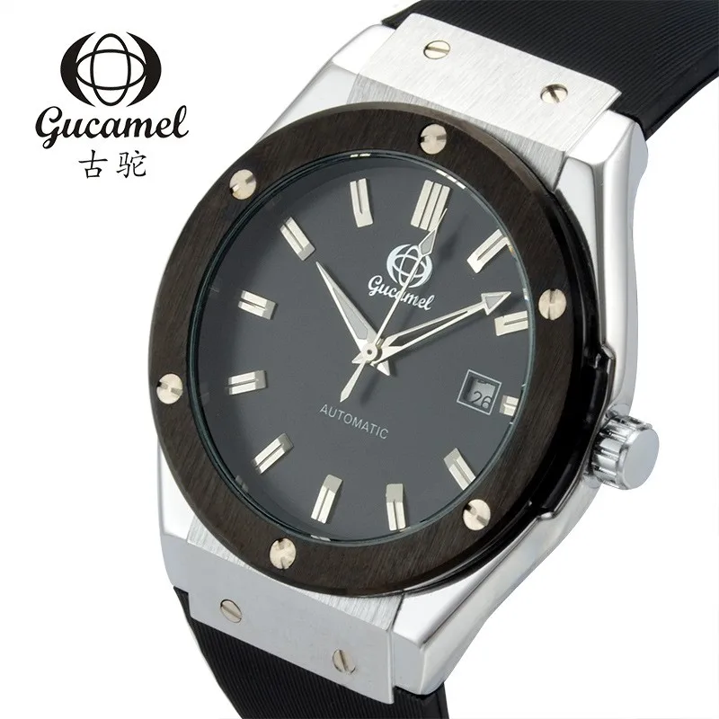 

New hot selling gucamel fashion simple bar nail scale with calendar automatic mechanical men's Watch