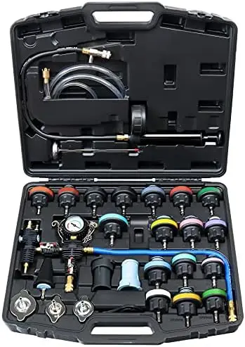 

Pressure Tester Kit, Cooling System Coolant Vacuum Refill Kit Automotive Tools Works on Radiator Leak Test & Coolant Fill Pu