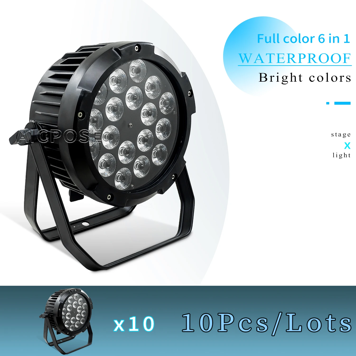 

10 шт. 18x12 Вт RGBW/18x18 Вт RGBWA + UV светодиодный водонепроницаемый прожектор для сцены, профессиональное оборудование для дискотеки диджея