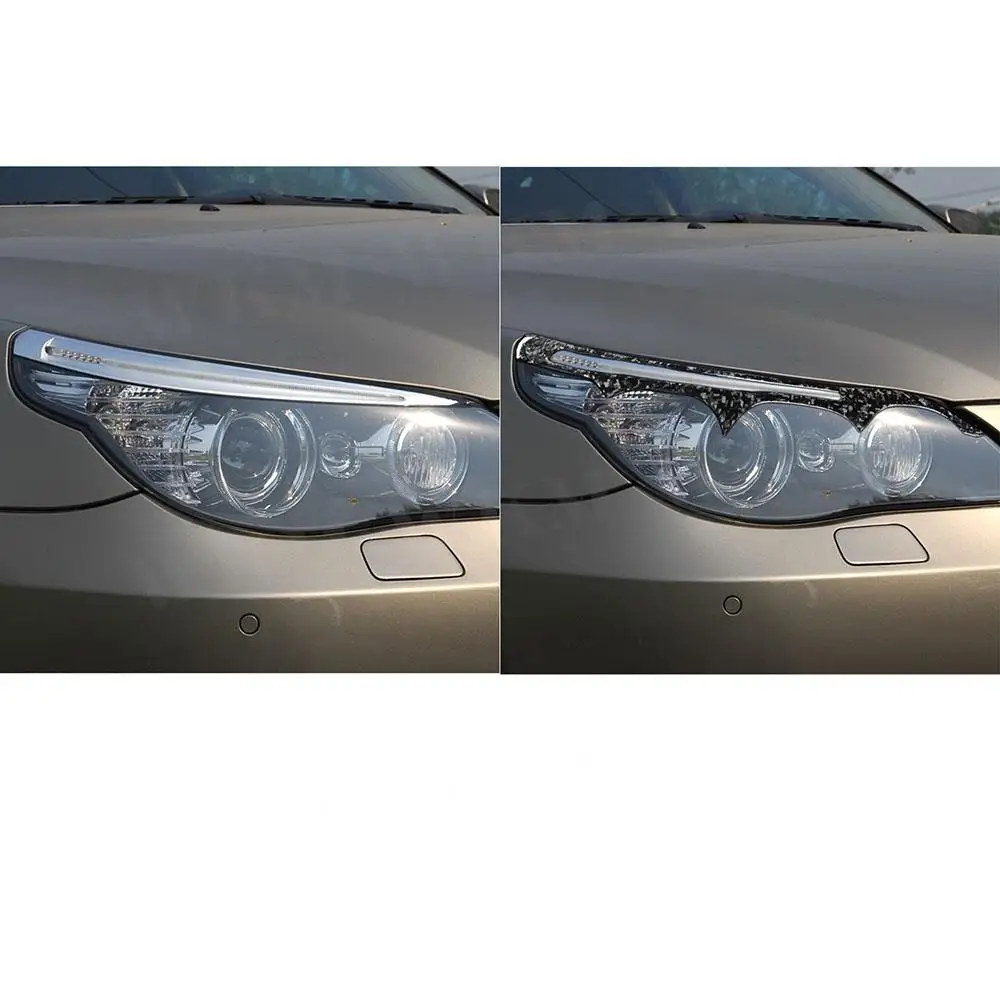 2 шт./компл. чехлы для передних фар бровей фары из углеродного волокна BMW E60 5 серии