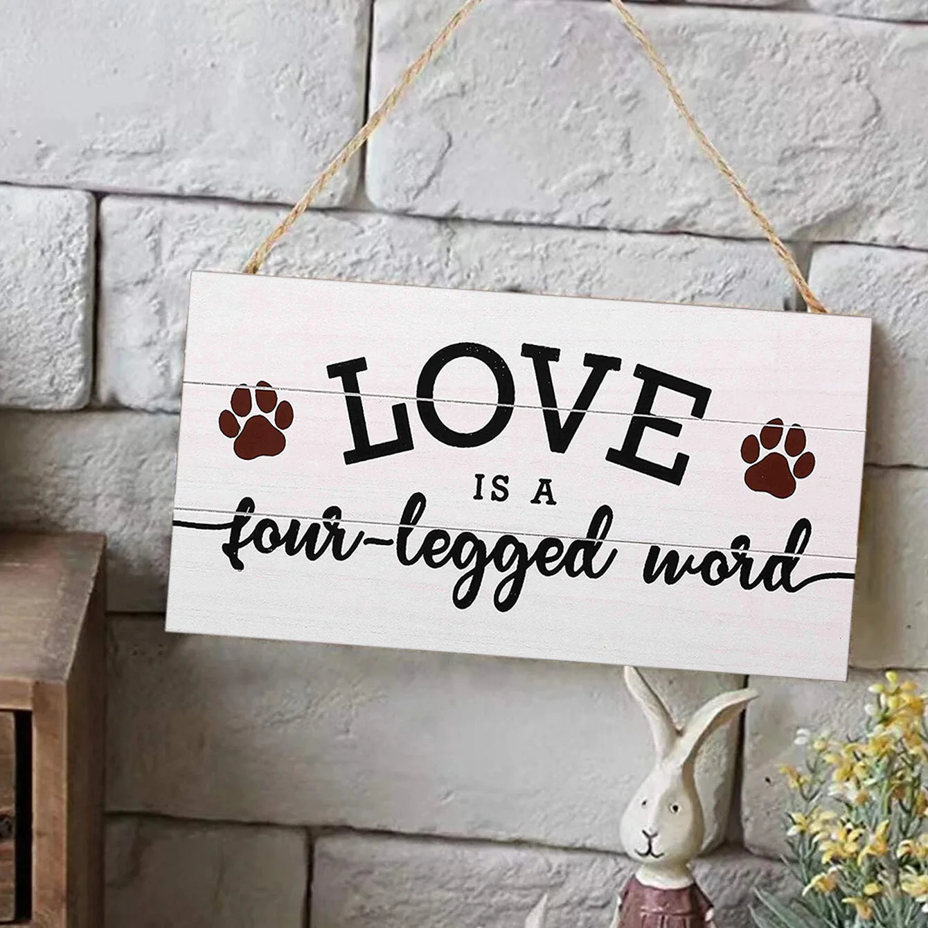 

Wall decoration Pet slogan Wooden suspension Decorative doorplate Rectangular wood Dog Crafts Decoration UV printing