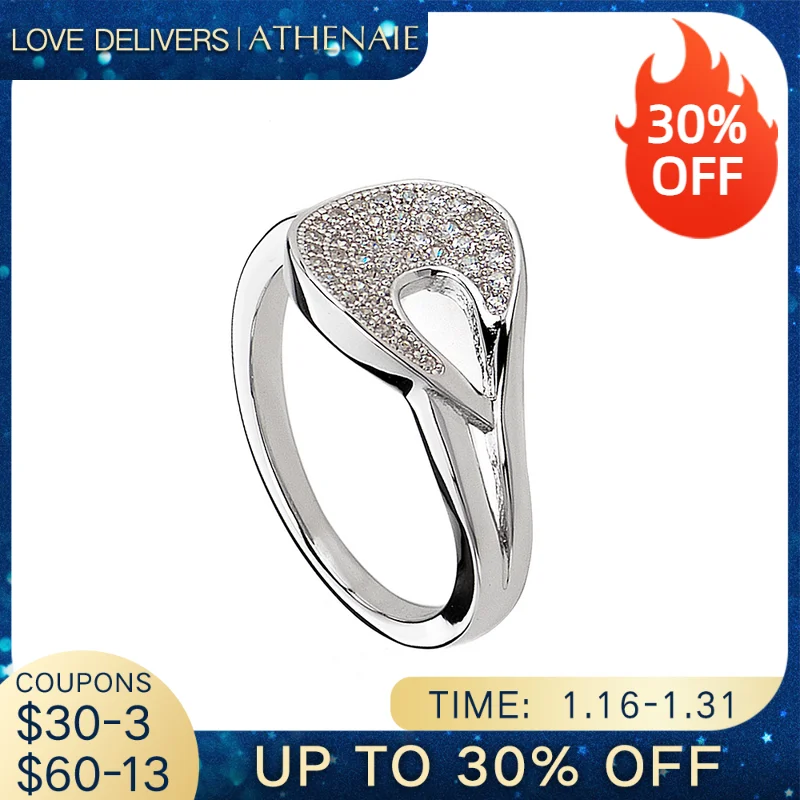 

ATHENAIE 925 Sterling Silver Large Leaf CZ Rings Bohemian Boho Vintage Ring For Woman Jewelry Gifts Wedding Party