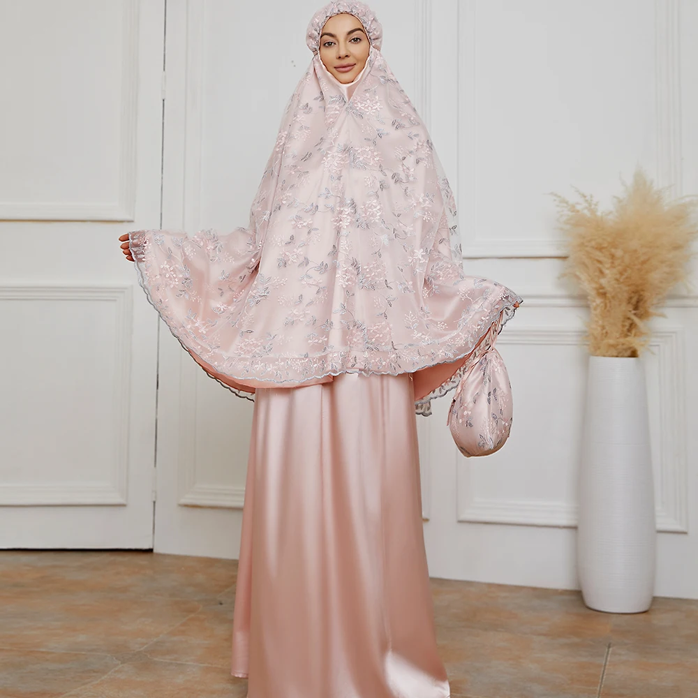 

Мусульманский комплект Дубай 2 шт. с капюшоном абайя верхняя полная обложка джилбаб сдержанный джилбаб молитвенная одежда для традиционног...
