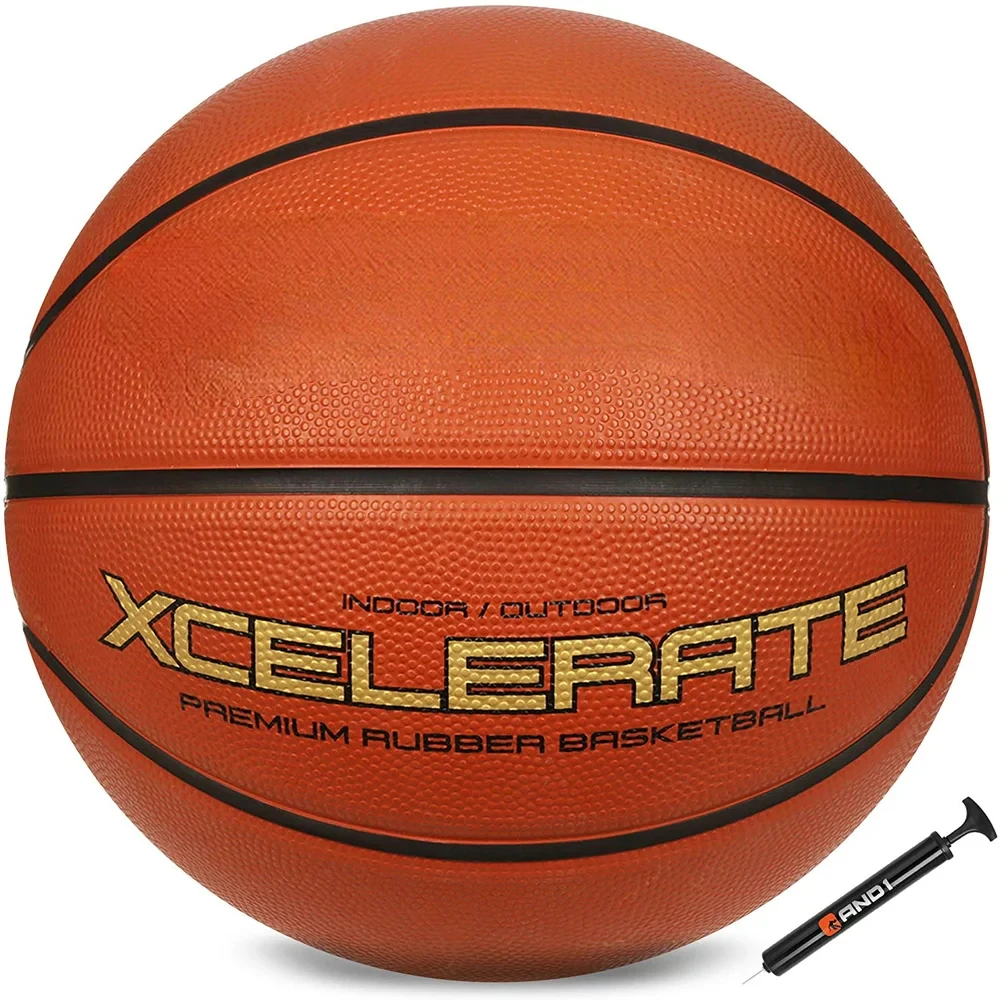 

Rubber Basketball & Pump, Orange, 29.5"