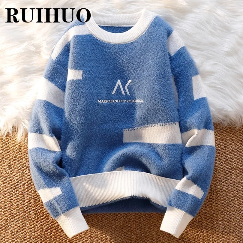 

Striped Sweater Men Fasion ip op Streetwear Mens Sweater Clotes Pull arajuku 2XL New Arrivals
