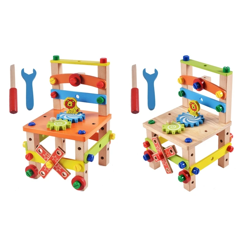 

Детская деревянная Строительная игрушка с гайками, отвертка, обучающая игрушка, 3D головоломка, развивающая игрушка для развития мозга, Прямая поставка