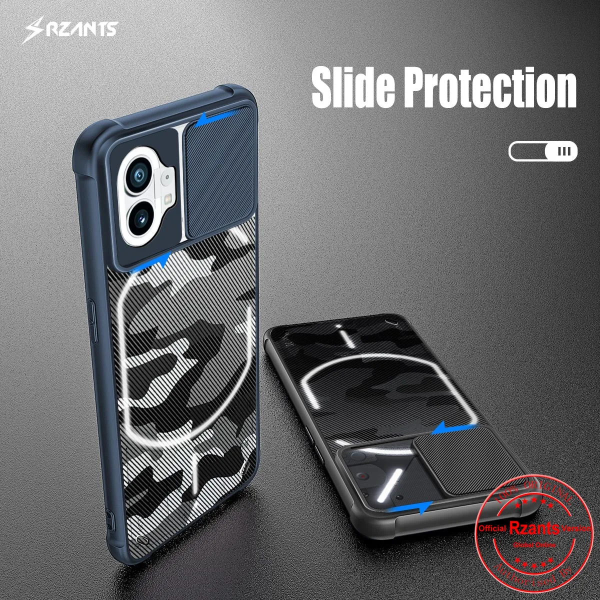 

Rzants For Nothing phone 1 Case Soft Cover [Camouflage Lens Protection] Thin Phone Casing