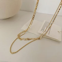 clavicle chain solid color accessory exquisite double layered chain necklace chain necklace jewelry accessory