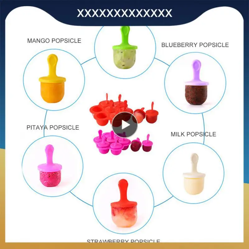 

Силиконовая форма для мороженого, формы «сделай сам» для фруктового льда с 7 отверстиями, устройство для изготовления фруктового сока, многоразовая форма, поднос для льда