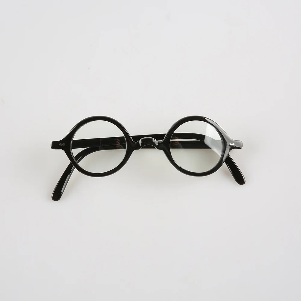 

Vintage Small Round Black Buffalo Horn Handmade Prescription Glasses For Men Women Classic Thin Eyeglass Frames Optical Eyewear