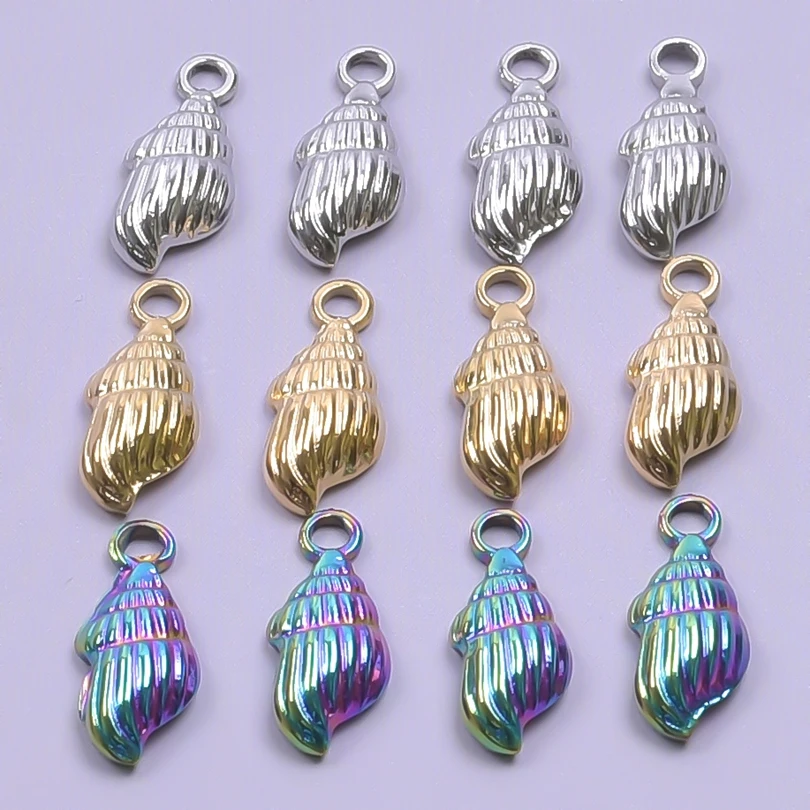 

DIY Stainless Steel Pendant Conch Charm For Jewelry Making Supplies Beach Accessories Shell Charm Pendant Handmade Vacation Gift