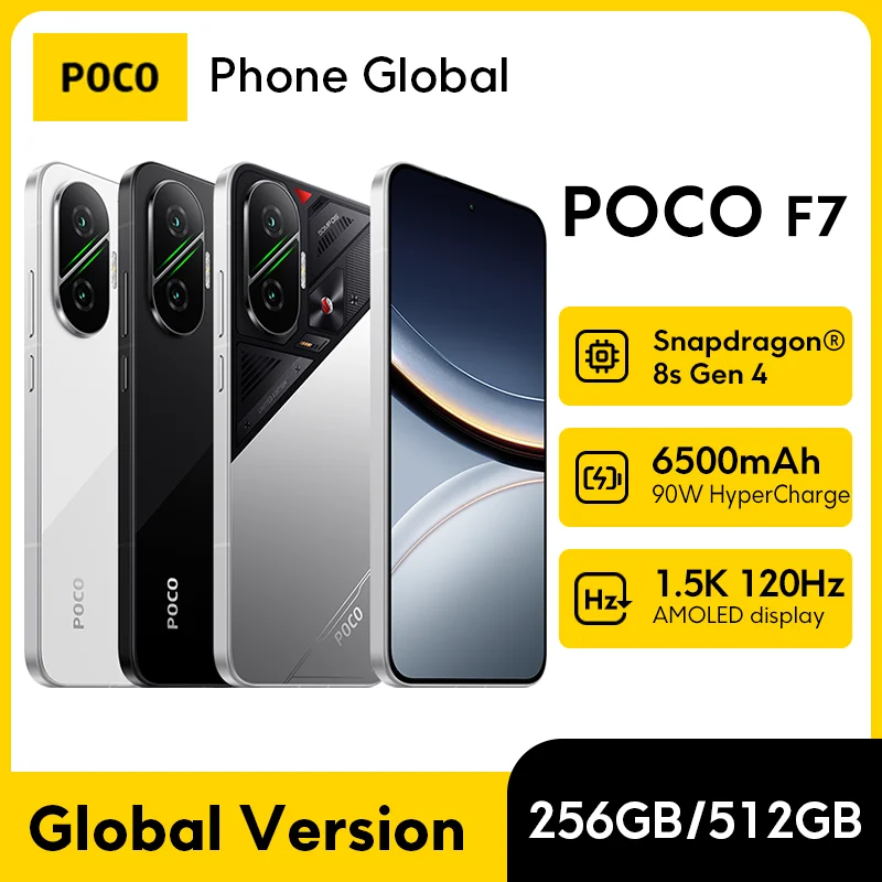 Фото Смартфон POCO F7 Global Version Snapdragon 8s Gen 4, 90 Вт, 6500 мАч, аккумулятор 6,83 дюйма, 1,5 тыс. AMOLED-дисплей, 50-мегапиксельная камера, 5G NFC №2