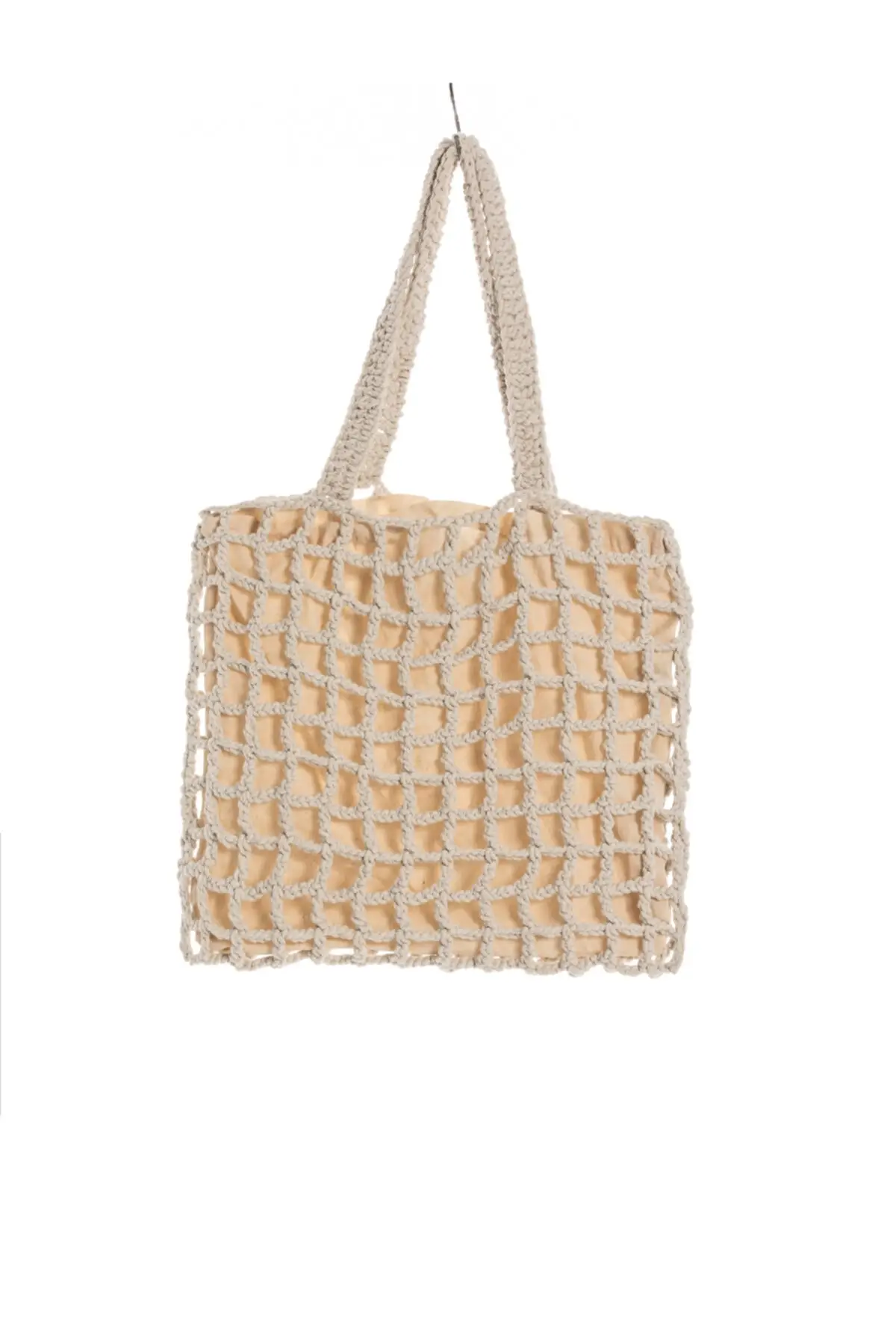 

Женская пляжная сумка, бежевая сумка-тоут ручной работы с подкладкой, модные летние вместительные сумки-шопперы на плечо с узором
