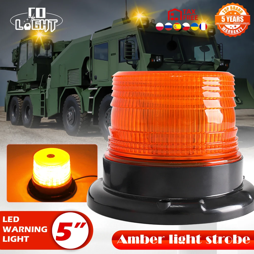 

CO LIGHT Warning Flash Beacon Emergency Indication Lamp E9 5" Car Rotating Traffice Safety Light Magnet Ceiling Box Flash Strobe