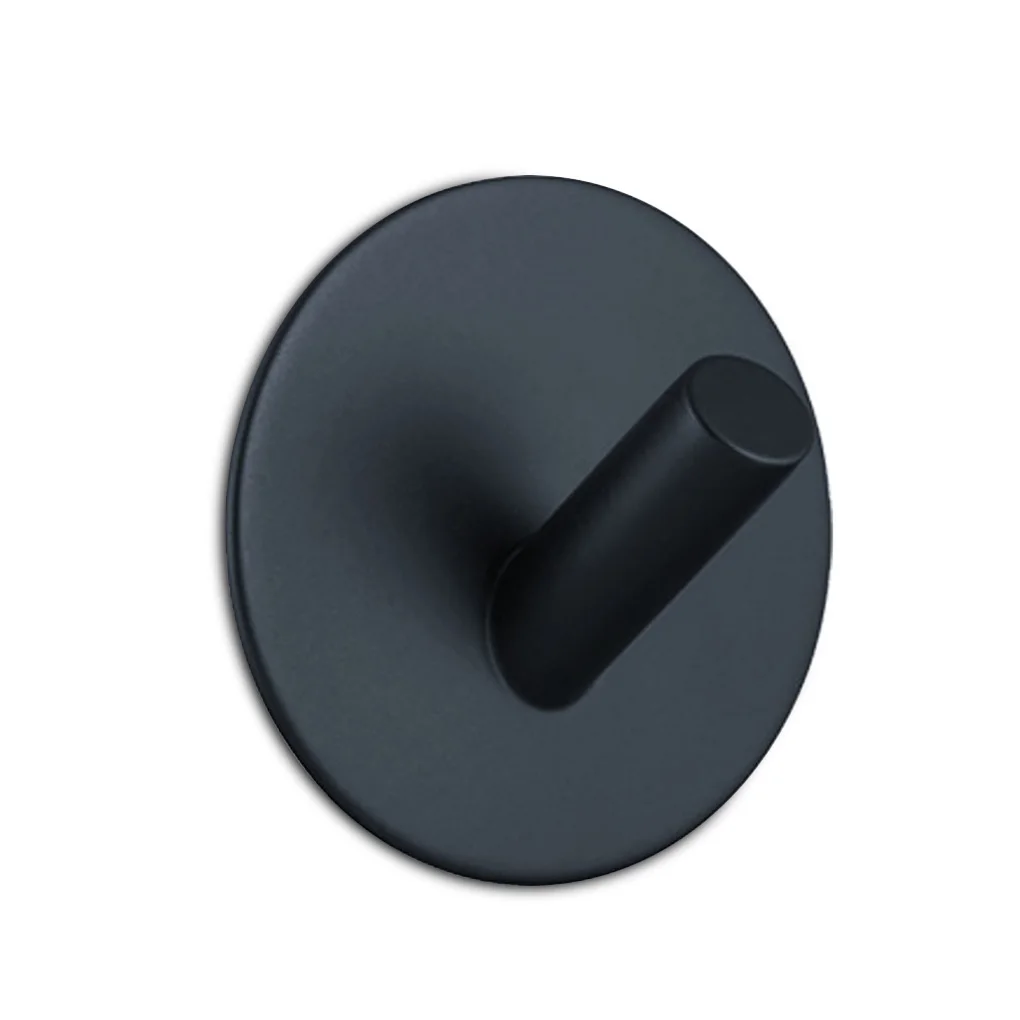 

Stainless Steel Robe Hook Bathroom Bedroom Wall Hat Hanger Space-Saving Shower Organizer Household Indoor Hooks Dorm Black