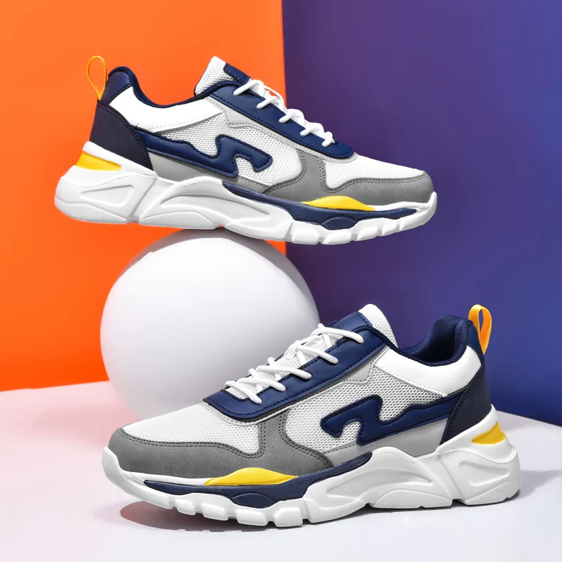 Men Sneakers Breathable Lightweight Sports Shoes for Men Outdoor Anti-Slip Running Shoes Mesh Lace-Up Male Tennis Free Shipping