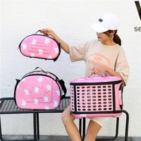 travel pet bag cat flower carriers bags breathable pink folding small dog outdoor shoulder bag folding cats pet carrying
