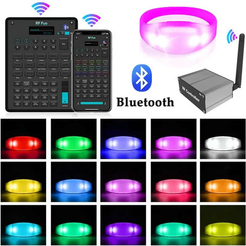 100-500 шт. приложение Bluetooth контроллер светодиодные силиконовые браслеты