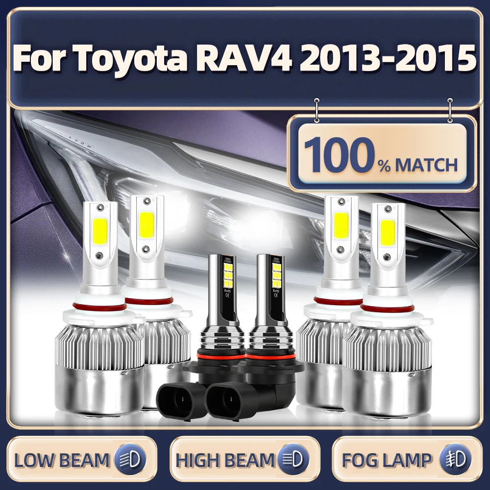 

60000LM LED Car Headlight Bulbs 9005 HB3 9006 HB4 Turbo Lamp H11 Auto Fog Light 12V 6000K White For Toyota RAV4 2013 2014 2015