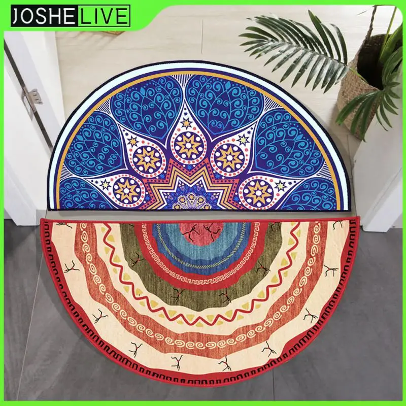 

Non-slip Carpet Nordic Bedroom Floor Mats Bathroom Anti-slip Rug Kitchen Carpet Absorbent Floor Carpet Flower Semicircle