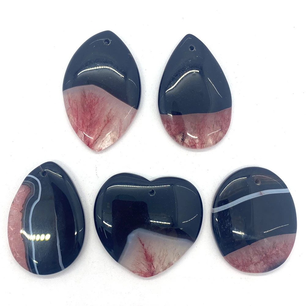 

5pcs Water Drop Shaped Black Onyx Pendant Reiki Healing Natural Stone Meditation Amulet DIY Jewelry Necklace Pendant