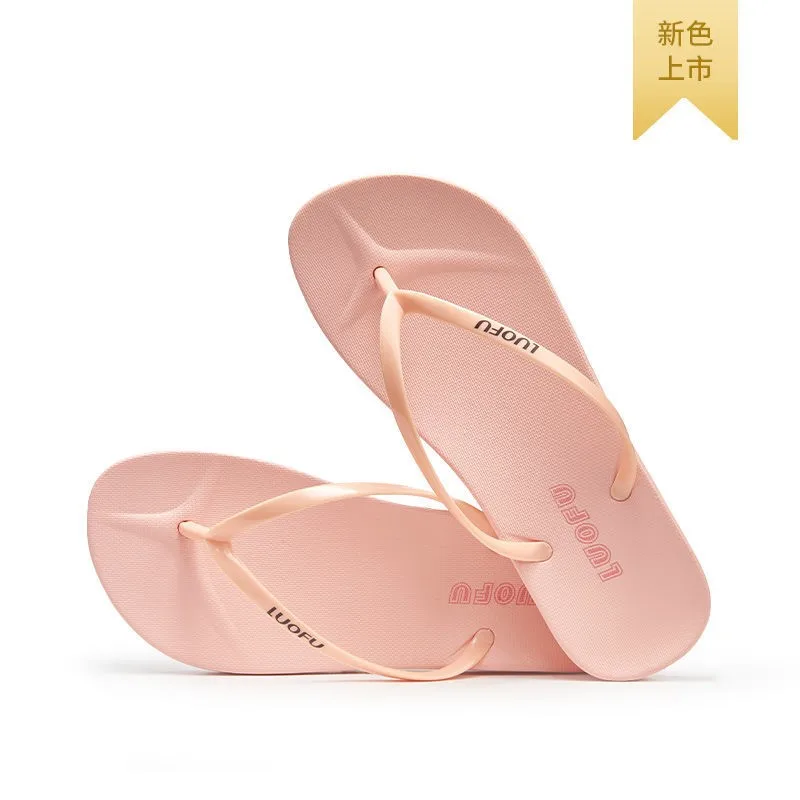 

Women's Non-Slip Flip-Flop Summer Outdoor Simple Flat Stylish Beach Couple Solid Color Slippers YS-28