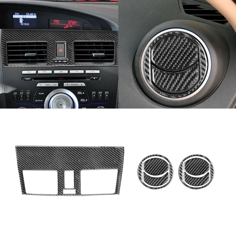 

Carbon Fiber Car Dashboard Air Vent Ac Outlet Frame Cover Interior Sticker Accessories For Mazda 3 Axela 2010-2013 Accessories