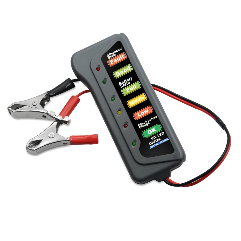

VSTM High Quality LED Digital Battery Alternator Tester Battery Tester Battery Level Monitor For Car Motorcycle Trucks 12V