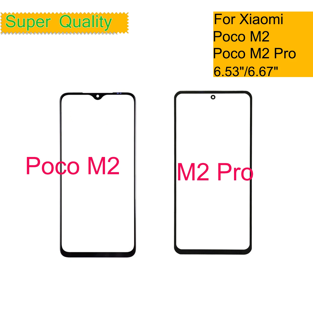 

Replacement For Xiaomi Poco M2 Pro Touch Screen Panel Front Outer Glass Lens For Xiaomi Poco M2 LCD Glass Front With OCA