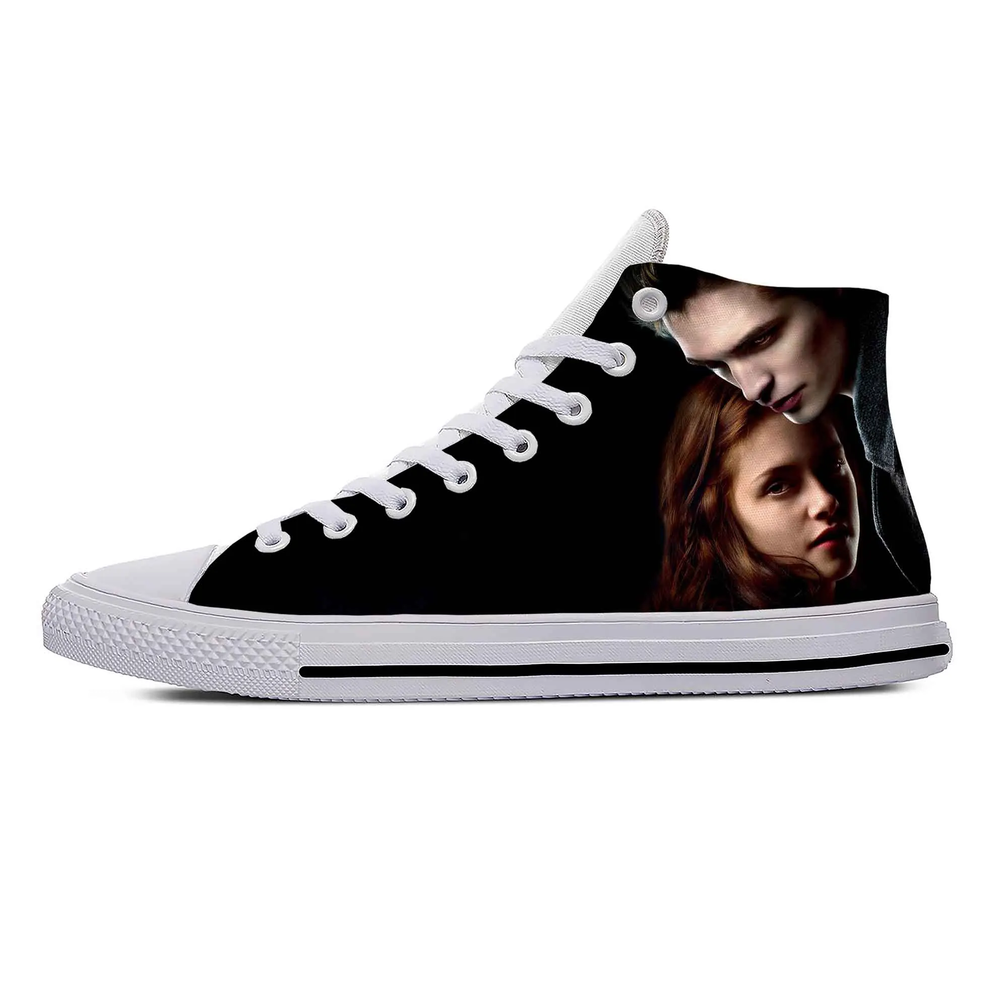 

Cartoon Bella Edward Twilight Saga Movie Vampire Casual Cloth Shoes High Top Lightweight Breathable 3D Print Men Women Sneakers