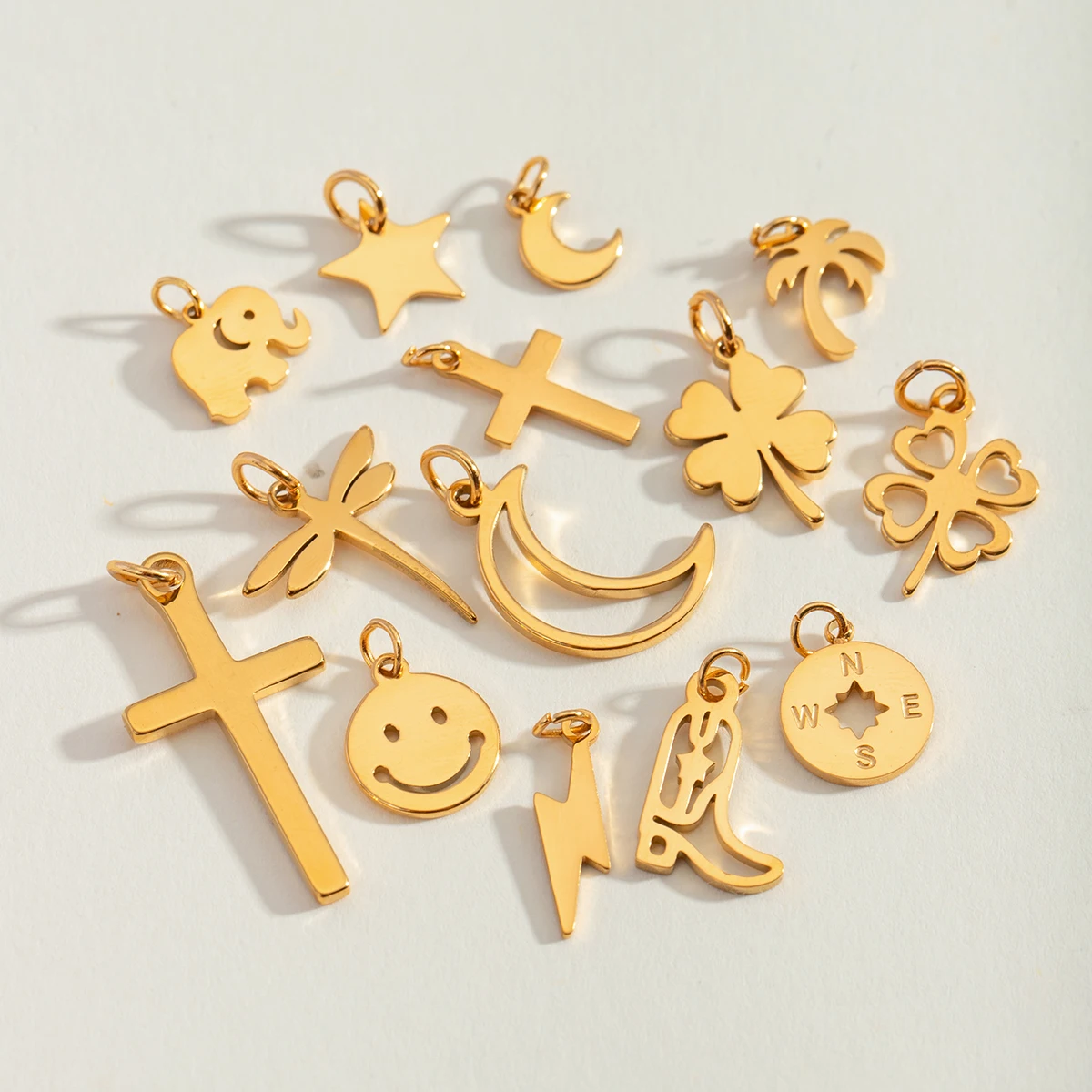 5 шт./упаковка Женские аксессуары из нержавеющей стали с позолотой 18 К