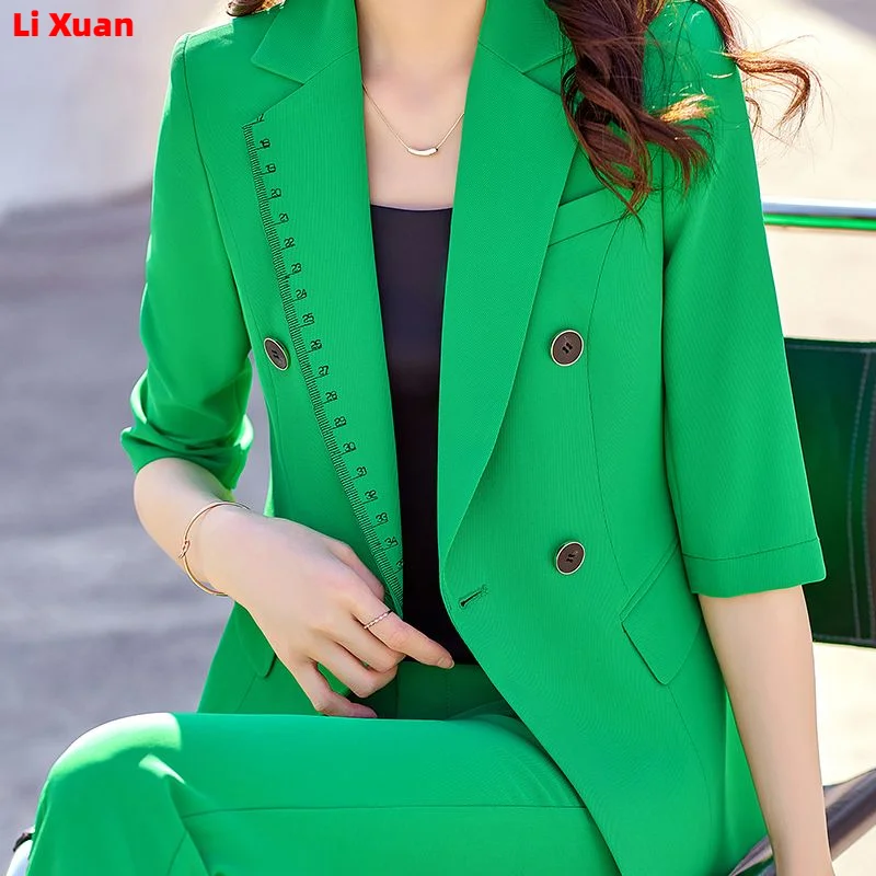 Superior Quality  Spring Formal Ladies Fashion Blazer Women Business Suits with Sets Work Wear Office Casual  Pants Jacket  Suit images - 6