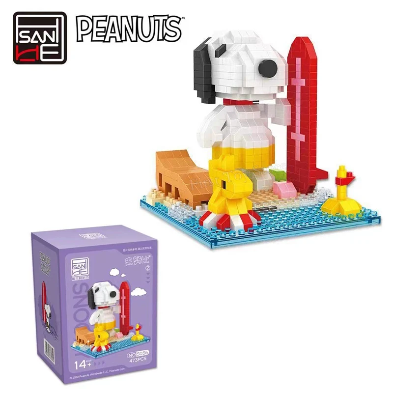 Peanuts Snoopy Аниме Натуральный Arachis Мини-строительные Блоки-развивающие Игрушки Для