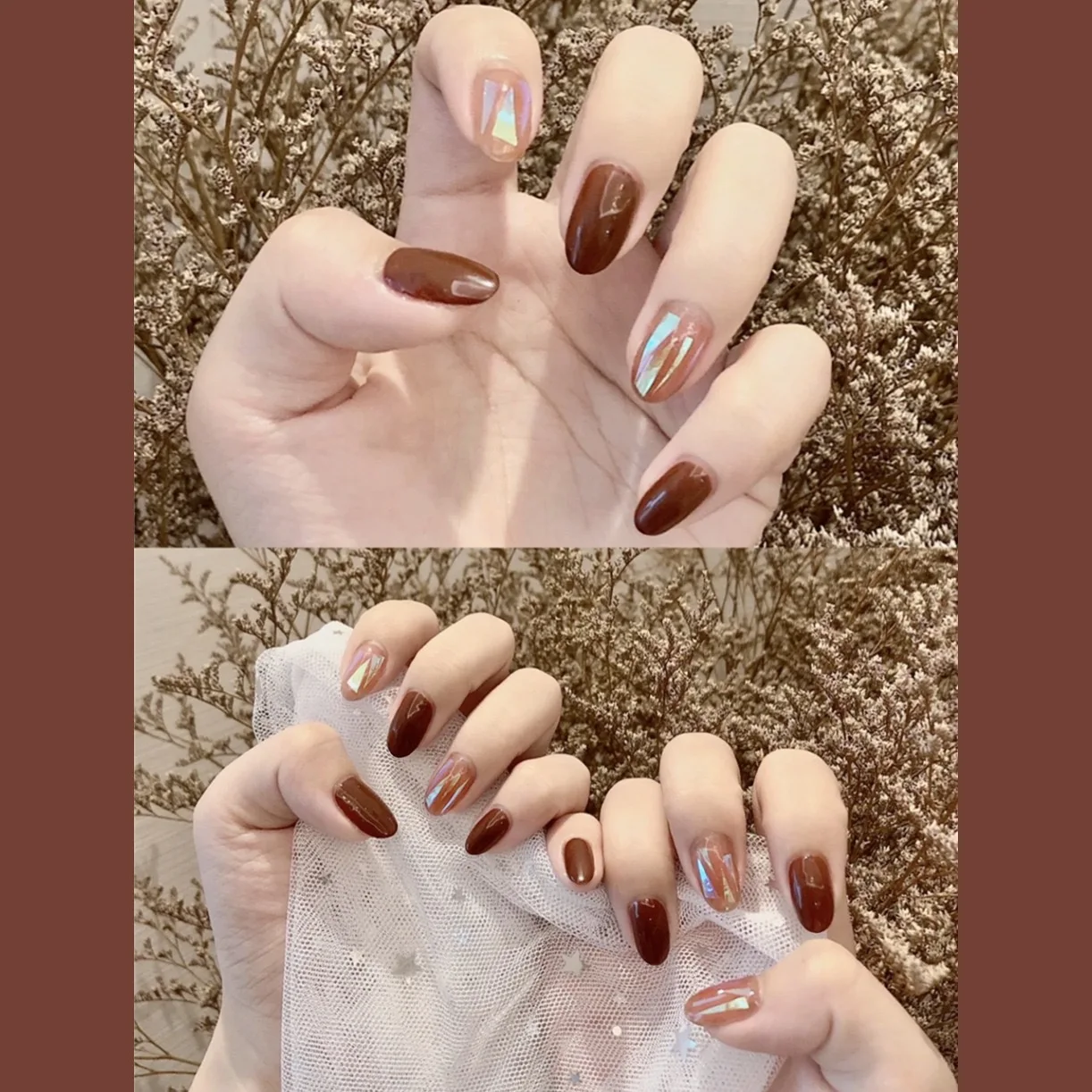 

24 Pieces Red Press on Nail Removable Thin High Heel False glitter Nail Full Set of Nail Tip Nails