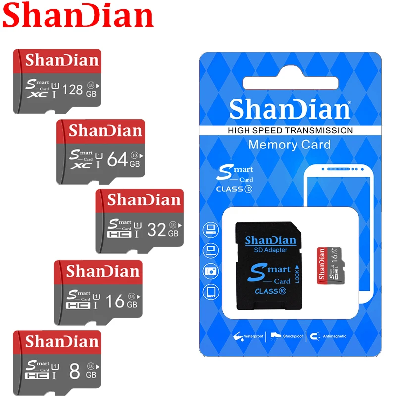 SHANDIAN Smart SD Card 32GB High Speed Class 10 8GB 16GB 32GB Free Card Reader 64GB Mini SD Memory Card TF Card for Smartphone images - 6