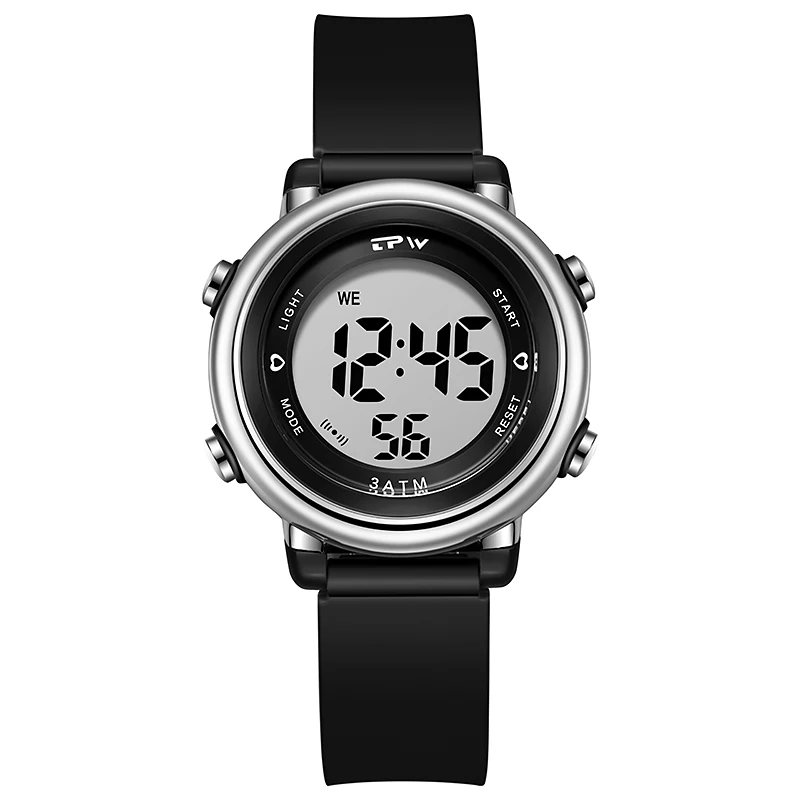 Легкие в чтении детские спортивные часы 35 мм семь цветов подсветка отображение