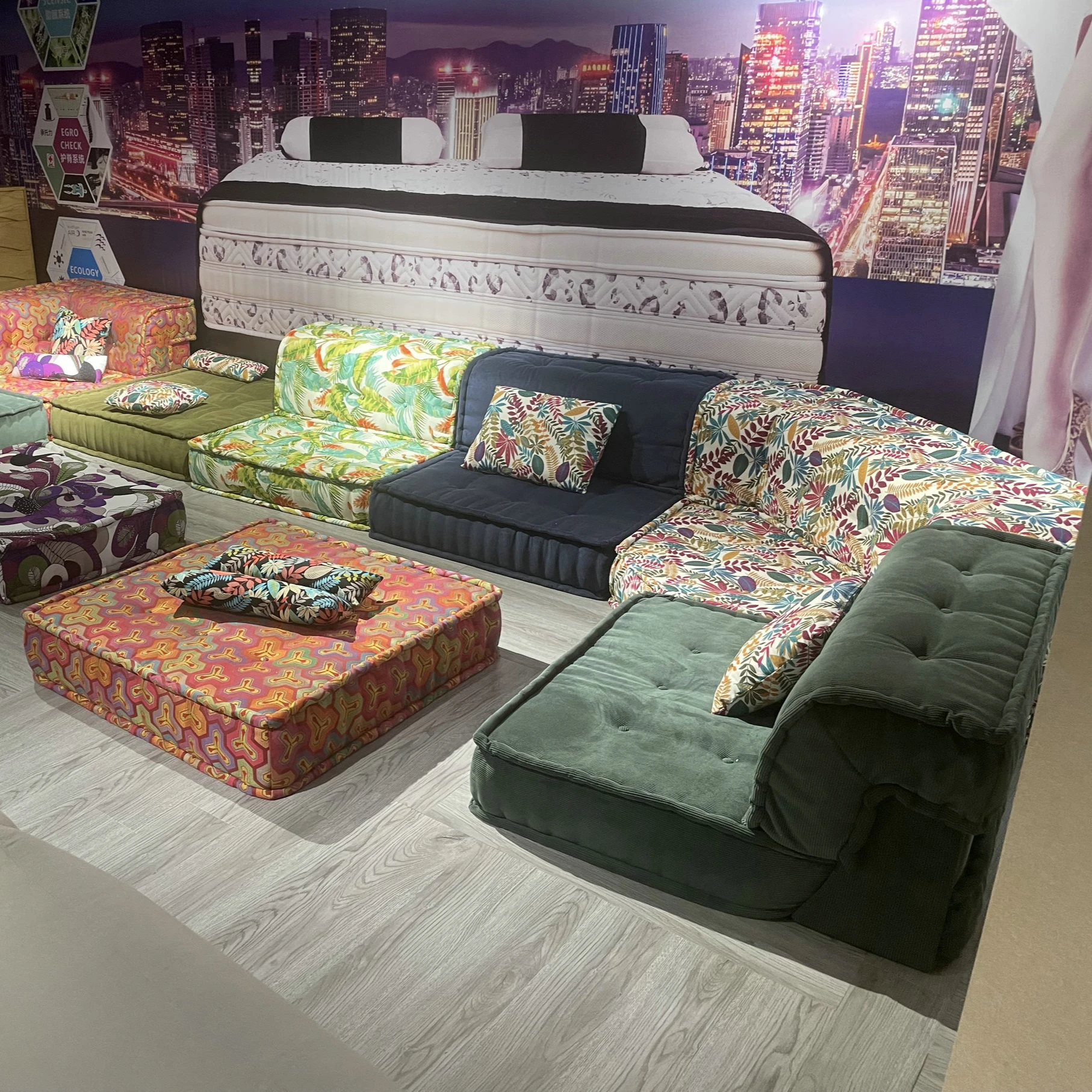 

Modern living room sofas Popular Mah Jong Sofa couch Modular Fabrics Sectional Floor Sofa Set Furniture Cum Bed for home