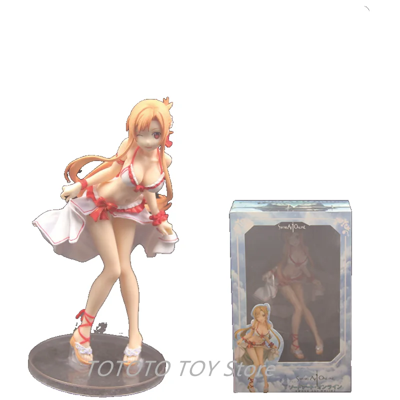 

Anime Ornaments 21cm Swimsuit Yuuki Asuna Sword Art Online Asuna Mizugi Ver. 1/7 Scale PVC Figure Collectible Model Toy