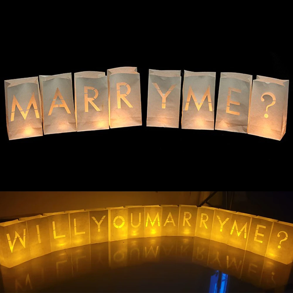 

Will You Marry Me Paper Lantern Candle Bag Home Romantic Wedding Party Decoration Supplies