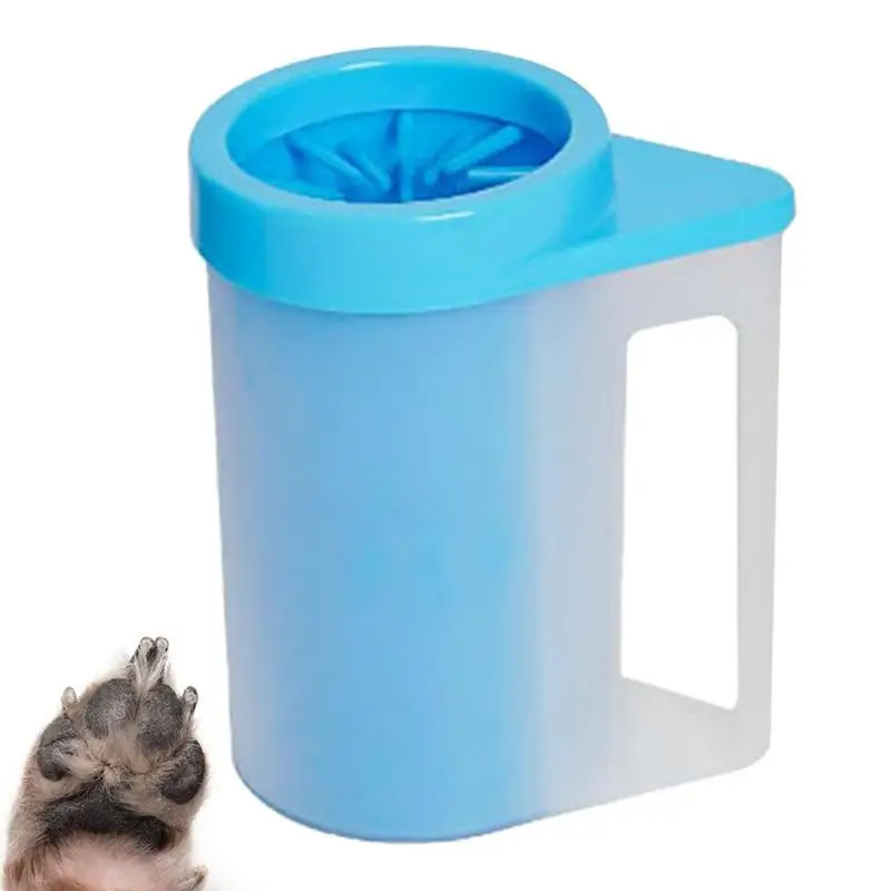 

Мытье лап собаки, чашка для мытья питомцев с силиконовой щеткой, портативное и многоразовое средство для очистки лап домашних животных, акс...