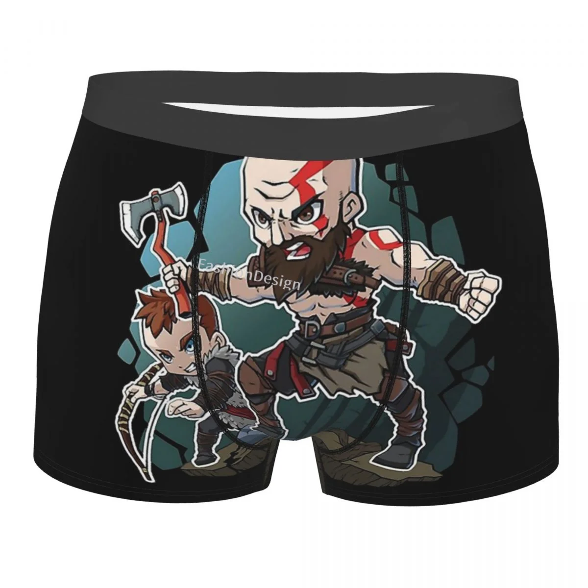 

God of War Athena Game Cartoon Kratos And Son Underpants Breathbale Panties Men's Underwear Ventilate Shorts Boxer Briefs