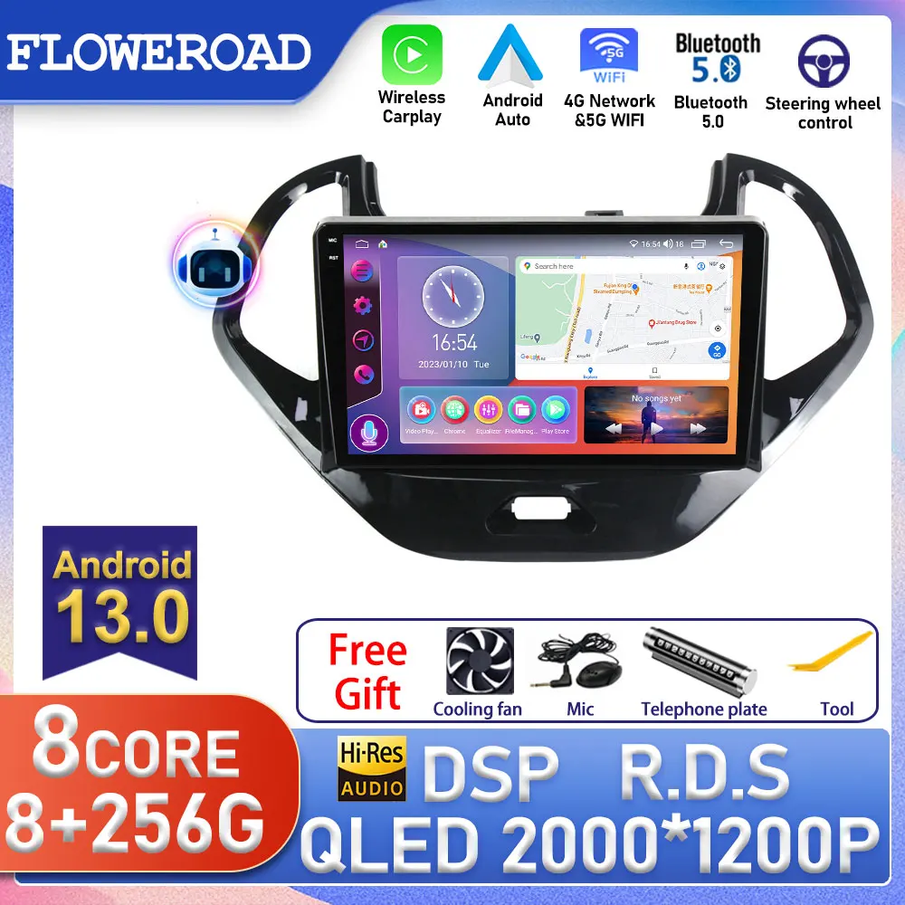 

AI Voice 8 Core 256G Android For Ford FIGO KA 2015 - 2020 Iphone Carplay Car Radio Multimedia Player GPS autoradio QLED BT5.0