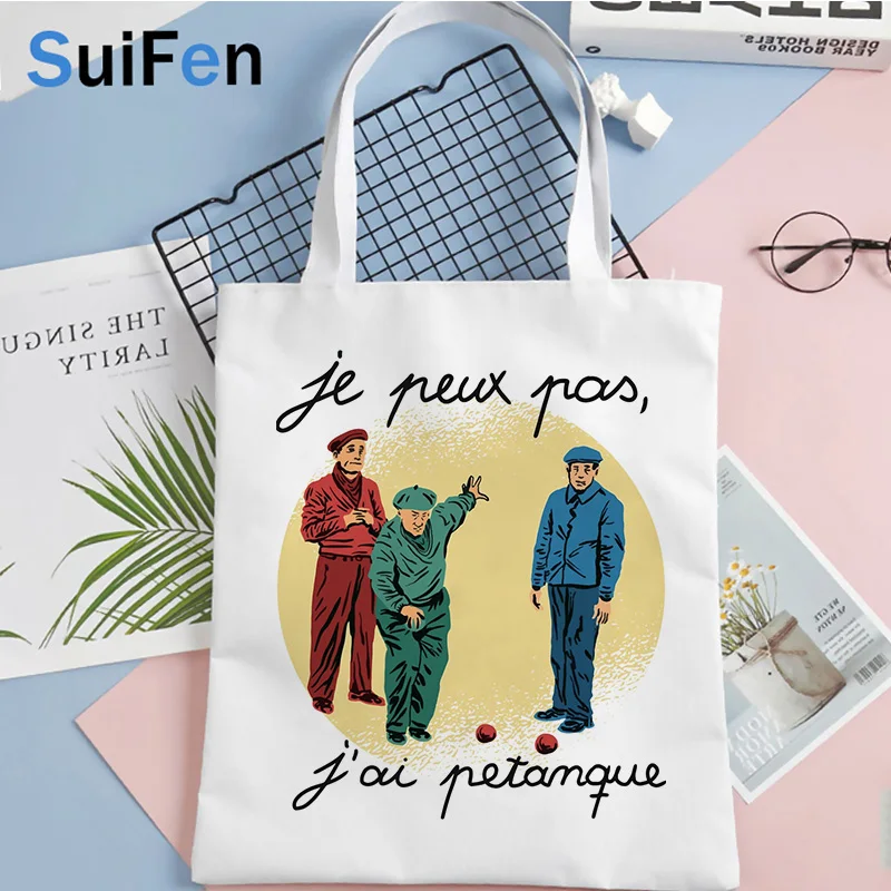 

petanque shopping bag bolso grocery cotton canvas handbag bag ecobag reusable reciclaje fabric grab