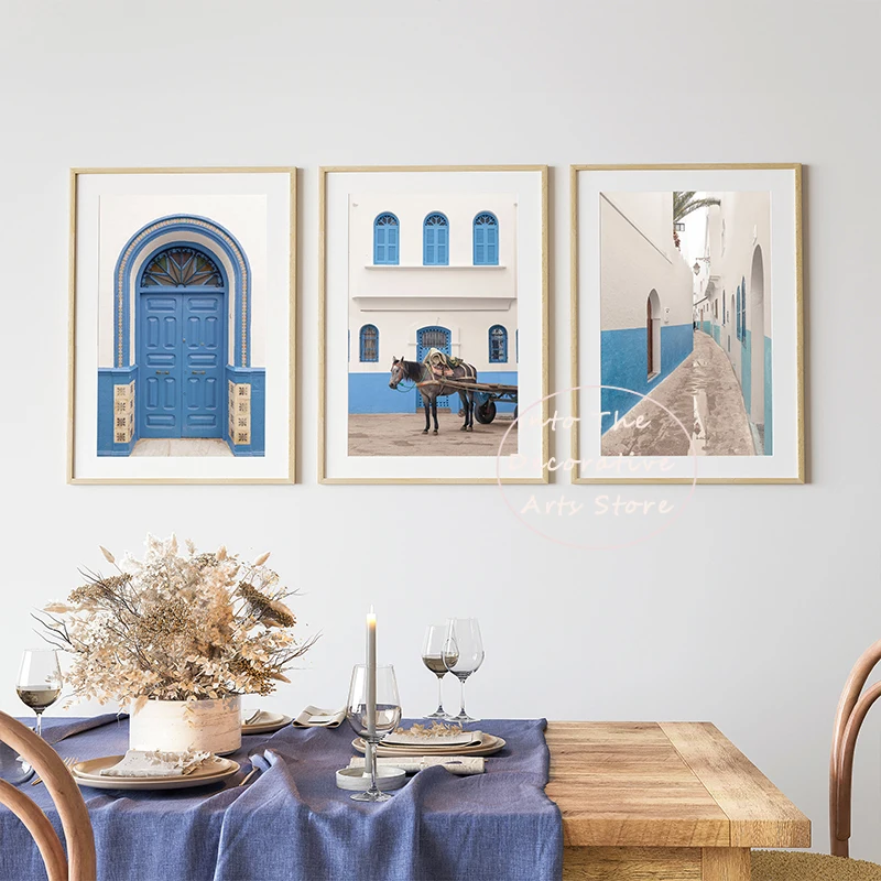 Винтажная архитектура для путешествий Марокко натюрморт ботанический зеленый