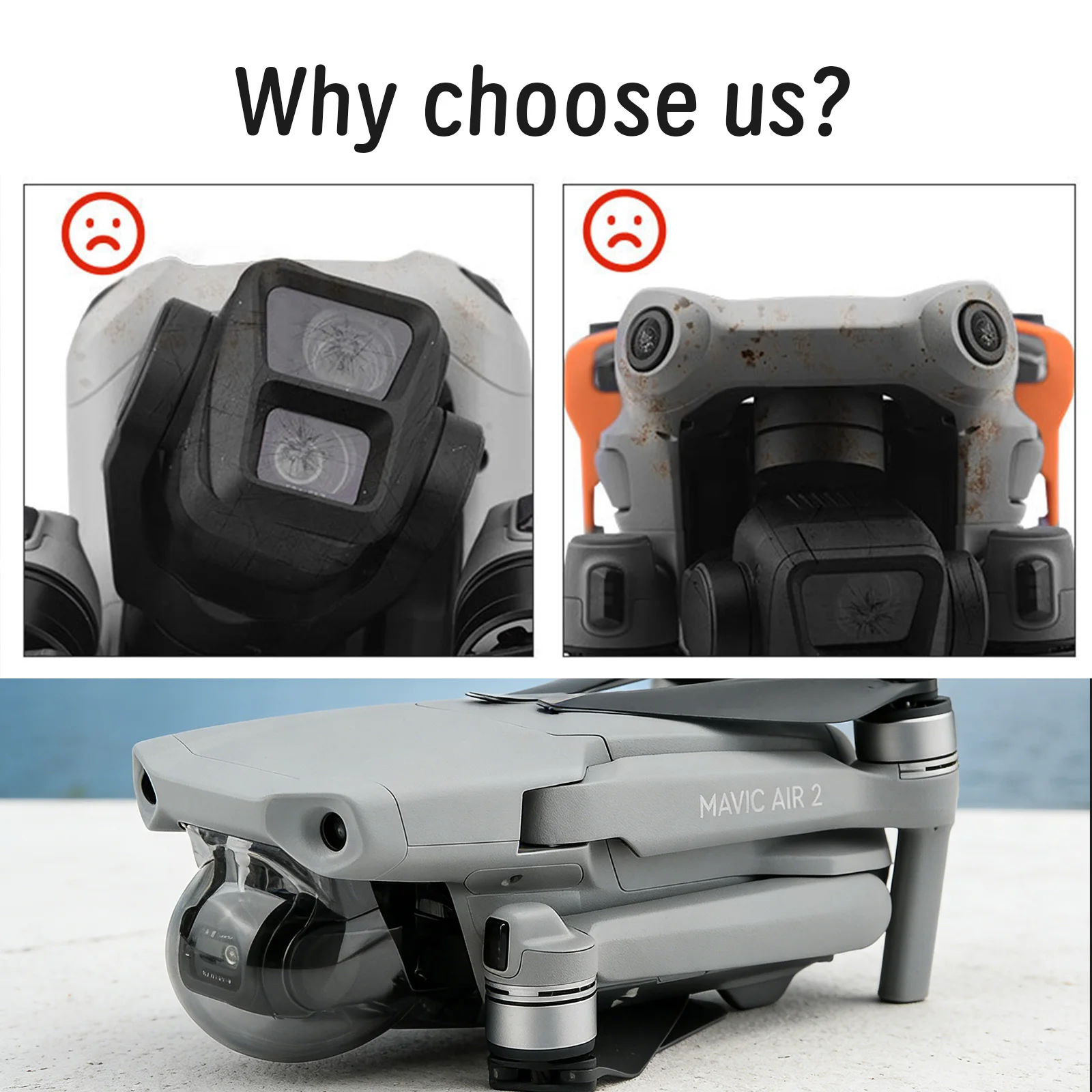 Фото Защитная крышка для объектива DJI Mavic Air 2, защитный чехол для камеры дрона, пылезащитный чехол для объектива, аксессуары №2