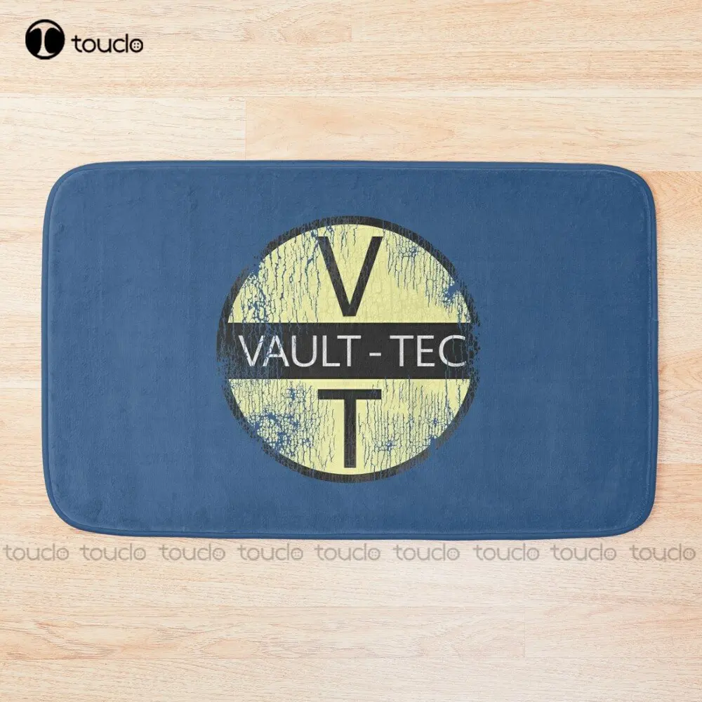 

Worn Circular Vault Tec Logo Bath Mat Cute Bath Rug