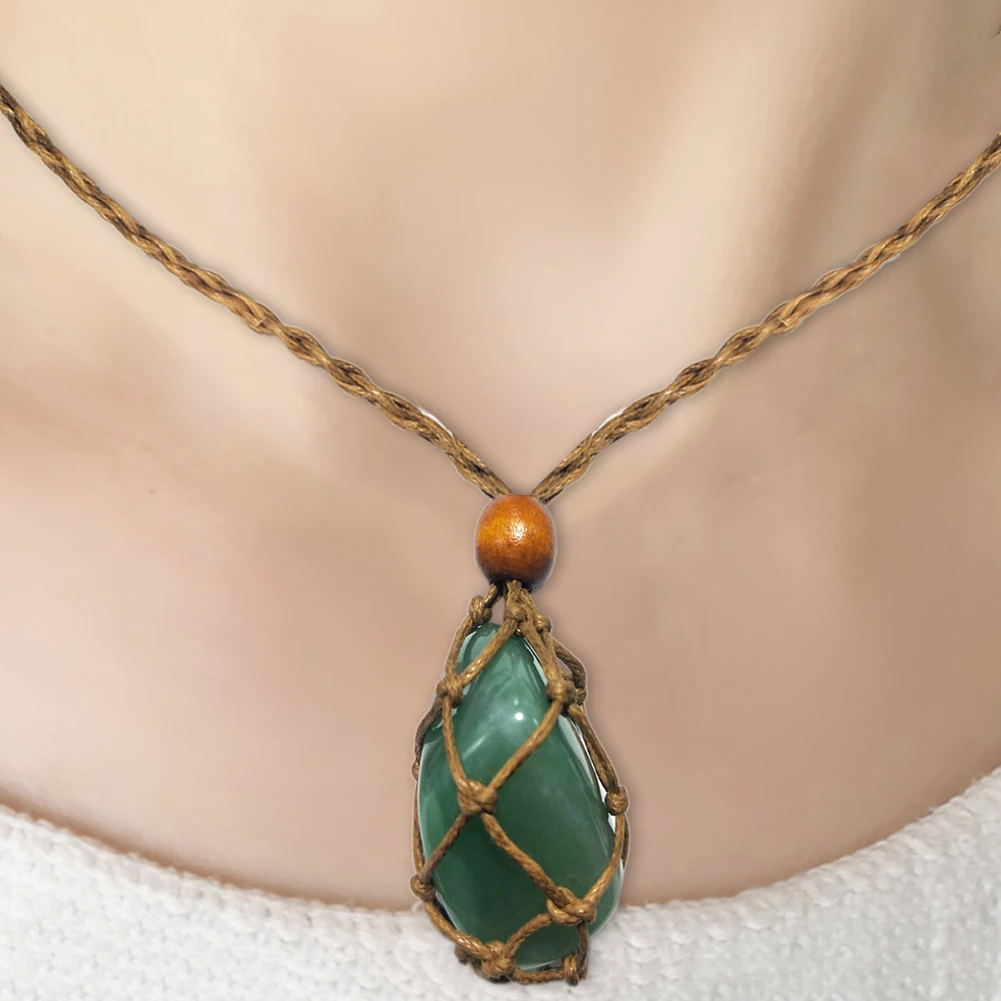 

Multi-colored Raw Stone Empty Single Stone Holder Necklace Cord Empty Stone Holder Stone Necklace DIY Bracelet Necklace Jewelry