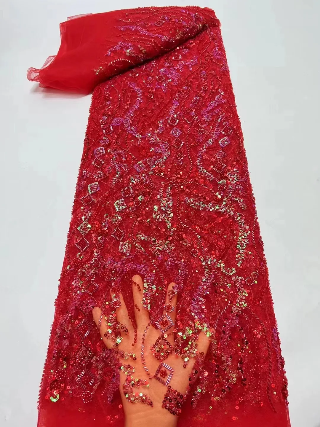 Фиолетовое 2024 высококачественное Африканское нигерийское Тюлевое кружево с